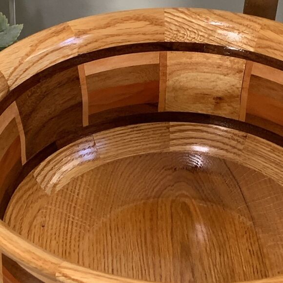 Unique Handcrafted Segmented Wooden Bowl Hand Turned - Picture 8 of 17